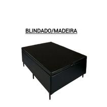 Cama Box Casal Baú Sintético Preto Premium - 138x188x35 - DMA
