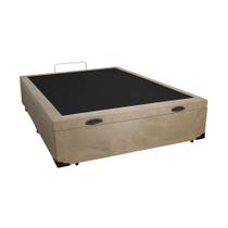 Cama Box Casal Baú Suede Bege - 138x188x35 - DMA
