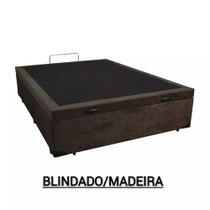 Cama Box Casal Baú Suede Marrom Premium - 138x188x35 - DMA