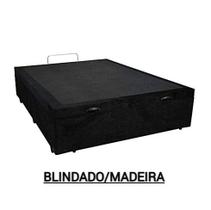 Cama Box Casal Baú Suede Preto Premium - 138x188x35