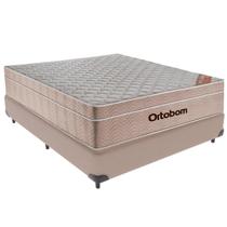Cama Box Casal Bege + Colchão Airtech Molas Ensacadas Ortobom