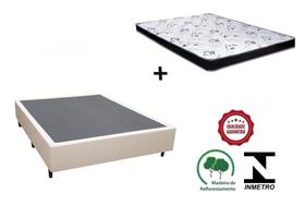 Cama Box Casal Bege + Colchão Espuma D28 138x188x12 Cama Box Casal Bege + Colchão Espuma D28 138x188x12