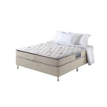 Cama Box Casal Bege + Colchão Espuma D70/D28 2 Pillow Top Orleans 138x188x63cm