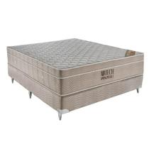 Cama Box Casal Bege + Colchão Molas Ensacadas Airtech - 138x188x63