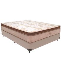 Cama Box Casal Bege e Colchão Victory Molas V-Tech 138x188x30