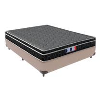 Cama + Box Casal Bege Resistente Comfort Prime Firme D28 138x188