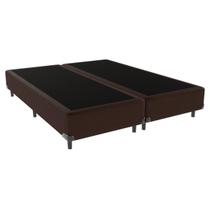 Cama Box Casal Bipartida Suede Marrom