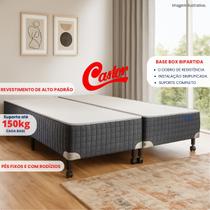 Cama Box Casal Bipartido Castor Silver Star Cinza 138x188x40 Maior Reforço e Praticidade no Transporte