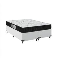 Cama Box Casal Bipartido + Colchão D33 One Face - 56x138x188cm - Couro Branco Cama Box Casal Bipartido + Colchão D33 One Face - 56x138x188cm - Couro Branco