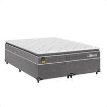 Cama Box Casal Bipartido + Colchão Life D33 Pillow Top Cores Cama Box Casal Bipartido + Colchão Life D33 Pillow Top Cores