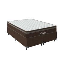 Cama Box Casal Bipartido + Colchão Paris Molas Ensacadas - 61x138x188cm - Várias Cores