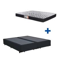 Cama Box Casal Bipartido Preto + Colchão Espuma D23 138x188x21