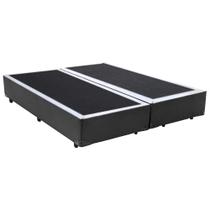 Cama Box Casal Bipartido Sintético Cinza EMTH 138x188x40