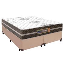 Cama Box Casal Bipartido Sintético + Colchão Molas Ensacadas Texas Prime Colchões 138cm - Suporta Até 120kg Por Pessoa Cama Box Casal Bipartido Sintético + Colchão Molas Ensacadas Texas Prime Colchões 138cm - Suporta Até 120kg Por Pessoa