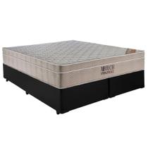 Cama Box Casal Bipartido Sintético + Colchão Ortobom Airtech Molas Ensacadas 65x138x188 Preto