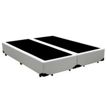 Cama Box Casal Bipartido Sintético Mega Cama Branco 138x188x42cm