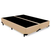 Cama Box Casal Bipartido Starflex Sintético Bege 138x188x42 Cama Box Casal Bipartido Starflex Sintético Bege 138x188x42