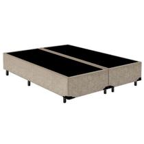 Cama Box Casal Bipartido Starflex Suede Bege 138x188x42