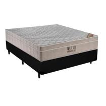 Cama Box Casal Bipartido Suede 65x138x188 Preto