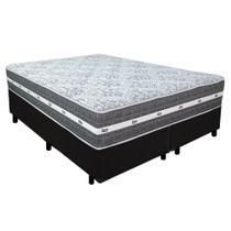 Cama Box Casal Bipartido Suede + Colchão Anjos Black Graphite Molas Ensacadas 138x188x64cm Preto Cama Box Casal Bipartido Suede + Colchão Anjos Black Graphite Molas Ensacadas 138x188x64cm Preto