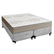 Cama Box Casal Bipartido Suede + Colchão de Molas Ensacadas Portobel Ipanema - 138x188x65cm Cama Box Casal Bipartido Suede + Colchão de Molas Ensacadas Portobel Ipanema - 138x188x65cm