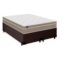 Cama Box Casal Bipartido Suede + Colchão Lis Molas Ensacadas Plumatex 138x188x64cm Cor:marrom Cama Box Casal Bipartido Suede + Colchão Lis Molas Ensacadas Plumatex 138x188x64cm Cor:marrom
