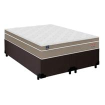 Cama Box Casal Bipartido Suede + Colchão Lis Molas Ensacadas Plumatex Marrom 138cm - Suporta Até 120 Kg Por Pessoa Cama Box Casal Bipartido Suede + Colchão Lis Molas Ensacadas Plumatex Marrom 138cm - Suporta Até 120 Kg Por Pessoa