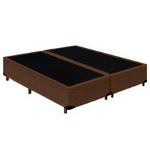 Cama Box Casal Bipartido Suede Mega Cama Marrom 138x188x42cm Cama Box Casal Bipartido Suede Mega Cama Marrom 138x188x42cm