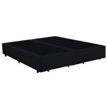 Cama Box Casal Bipartido Suede Mega Cama Preto 138x188x42cm