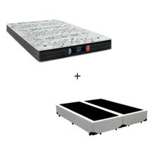 Cama Box Casal Bipartido - Tecido Sintético Branco com Colchão Extra Firme D28 - Suporta 80Kg Cama Box Casal Bipartido - Tecido Sintético Branco com Colchão Extra Firme D28 - Suporta 80Kg