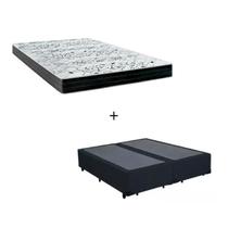 Cama Box Casal Bipartido - Tecido Sintético Preto com Colchão Extra Firme D28 - Suporta 80Kg Cama Box Casal Bipartido - Tecido Sintético Preto com Colchão Extra Firme D28 - Suporta 80Kg