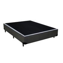 Cama Box Casal Blindado Extremo Reforçado HomeQueen Sintético Cinza 40x138x188