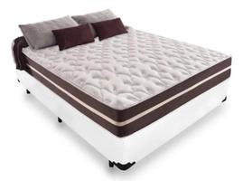 Cama Box Casal Branca Colchão de Molas Ensacadas Classic Superlastic 138cm