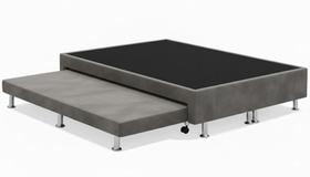 Cama Box Casal c/ Cama Auxiliar Suede 40x138x188 - Santo Box Cama Box Casal c/ Cama Auxiliar Suede 40x138x188 - Santo Box