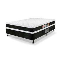 Cama Box Casal Castor Black e White Air Double Face D45 138x188x54 + Box Castor Cama Box Casal Castor Black e White Air Double Face D45 138x188x54 + Box Castor