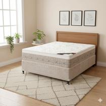 Cama Box Casal Castor Premium Tecnopedic 138x188x57 + Box Castor