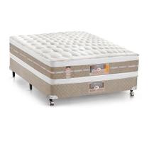Cama Box Casal Castor Silver Star Air Double Face Pocket 138x188x61 + Box Castor Bege
