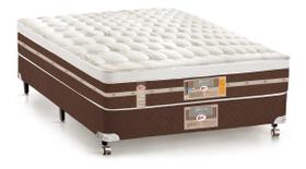 Cama Box Casal Castor Silver Star Air Double Pocket Hibrido 138x188x61 + Box Castor Marrom