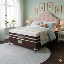 Cama Box Casal Castor Silver Star Air One Face Pocket Hibrido 138x188x59 + Box Castor