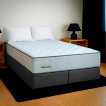 Cama Box Casal Cinza+Colchão Sono Terapia D33 PoliConfort