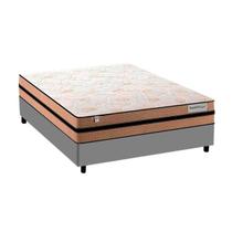 Cama Box Casal Cinza Smart Milano Plumatex Molas Ensacadas