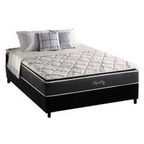 Cama Box Casal: Colchão Anatômico Anjos D28/EP Star + Base CRC Suede Black(138x188)