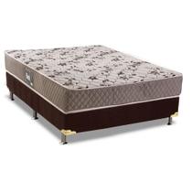 Cama Box Casal: Colchão Anatômico Herval D28/AG65 Black + Base CRC Suede Brown(138x188)