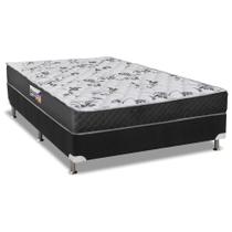 Cama Box Casal: Colchão Anatômico Herval D28/AG65 Ortopedic Black + Base CRC Suede Black(138x188)