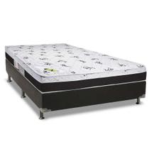 Cama Box Casal: Colchão Anatômico Luckspuma D33/AG65 Aspen 50 + Base CRC Suede Black(138x188)