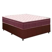 Cama Box Casal: Colchão Anatômico Ortobom D28/EP Airtech 60 + Base CRC Courano Brown(138x188)