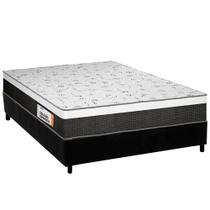 Cama Box Casal: Colchão Anatômico Plumatex D28/EP Falcon Ultra Firme + Base CRC Suede Black(138x188)
