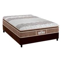 Cama Box Casal: Colchão Anatômico Probel D33/EP Guarda Costas Próintense Plus + Base CRC Suede Brown(138x188)