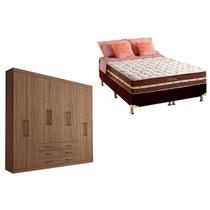 Cama Box Casal + Colchão Classic + Guarda Roupa Master 8.6 Atacama Cama Box Casal + Colchão Classic + Guarda Roupa Master 8.6 Atacama