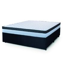 Cama Box Casal Colchão Com Molas Ensacadas 138x188x60cm Dunas Branco/Preto Hellen